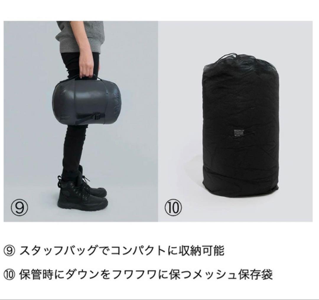 BROOKLYN OUTDOOR COMPANY ダークグレー寝袋　800FP