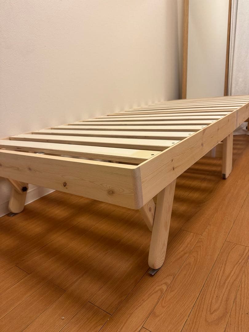 【最終値下げ】セミシングルショート 折りたたみ木製すのこベッド パタントベッド