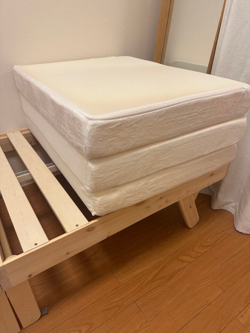 【最終値下げ】セミシングルショート 折りたたみ木製すのこベッド パタントベッド