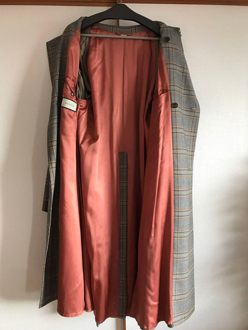正規品 GUCCI グッチ 2019AW チェック柄ウールトレンチコート