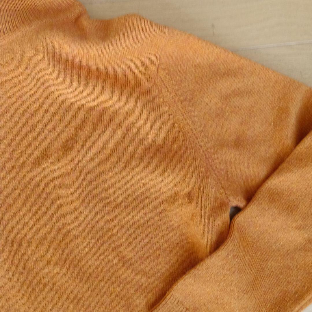 美品　HERMÈS 100%カシミヤタートル セーター　七分袖 　M　 オレンジ