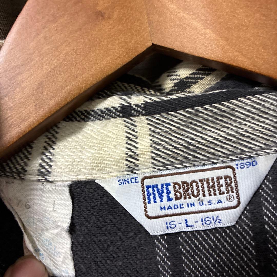 80s five brother ヘビーネルシャツ　古着　ヴィンテージ