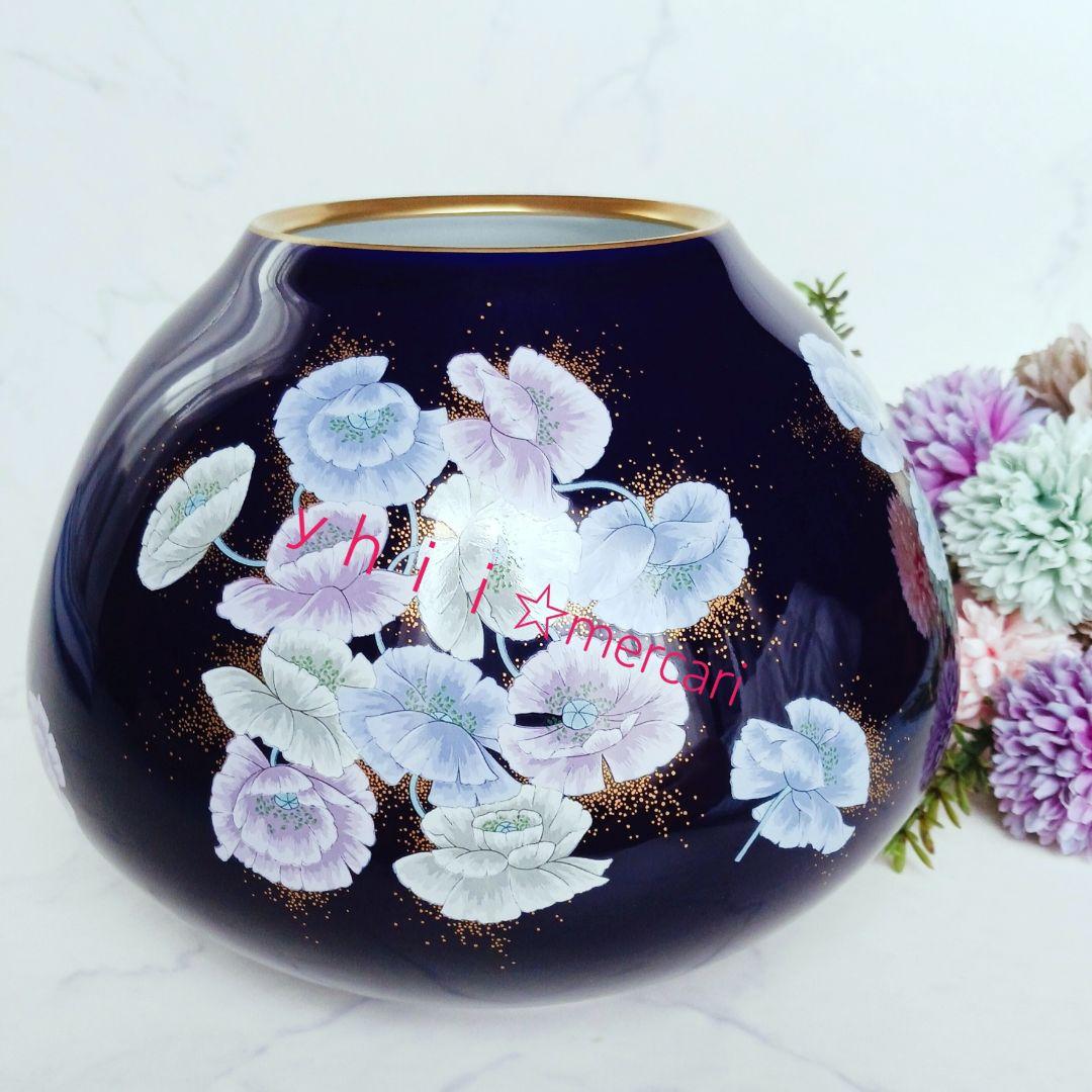 【大変珍しい】宮内庁御用達 有田焼 香蘭社 金襴手色絵花文 花瓶 壺 茶道
