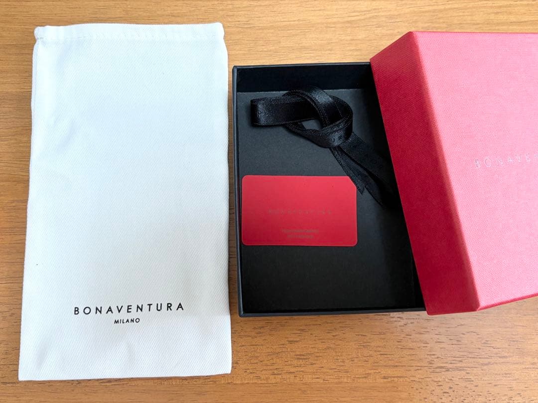 BONAVENTURA ミニエンベロープチャーム シュリンクレザー　アザレピンク