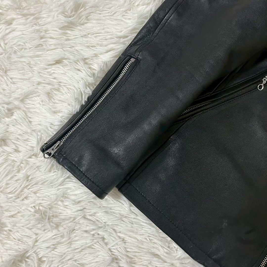 FREAK'S STORE ライダースジャケット ブラック L ゴートレザー