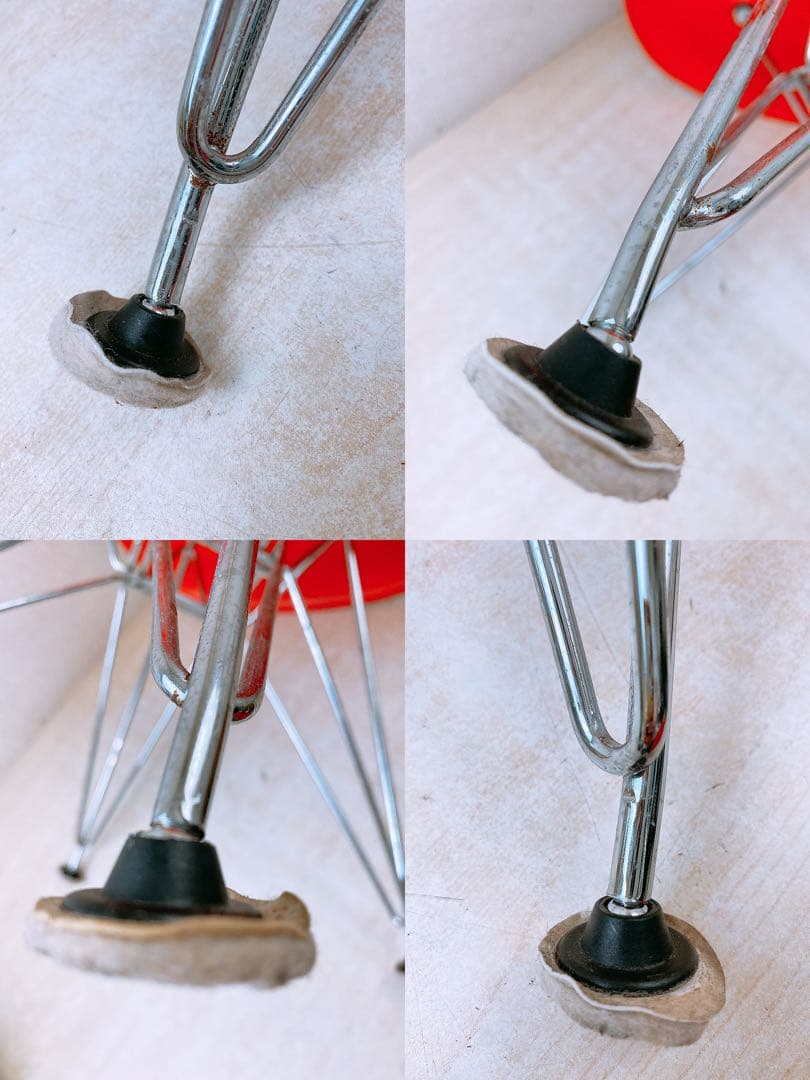 ①Eames サイドシェルチェア DSR Vitra製 エッフェル イームズ朱赤