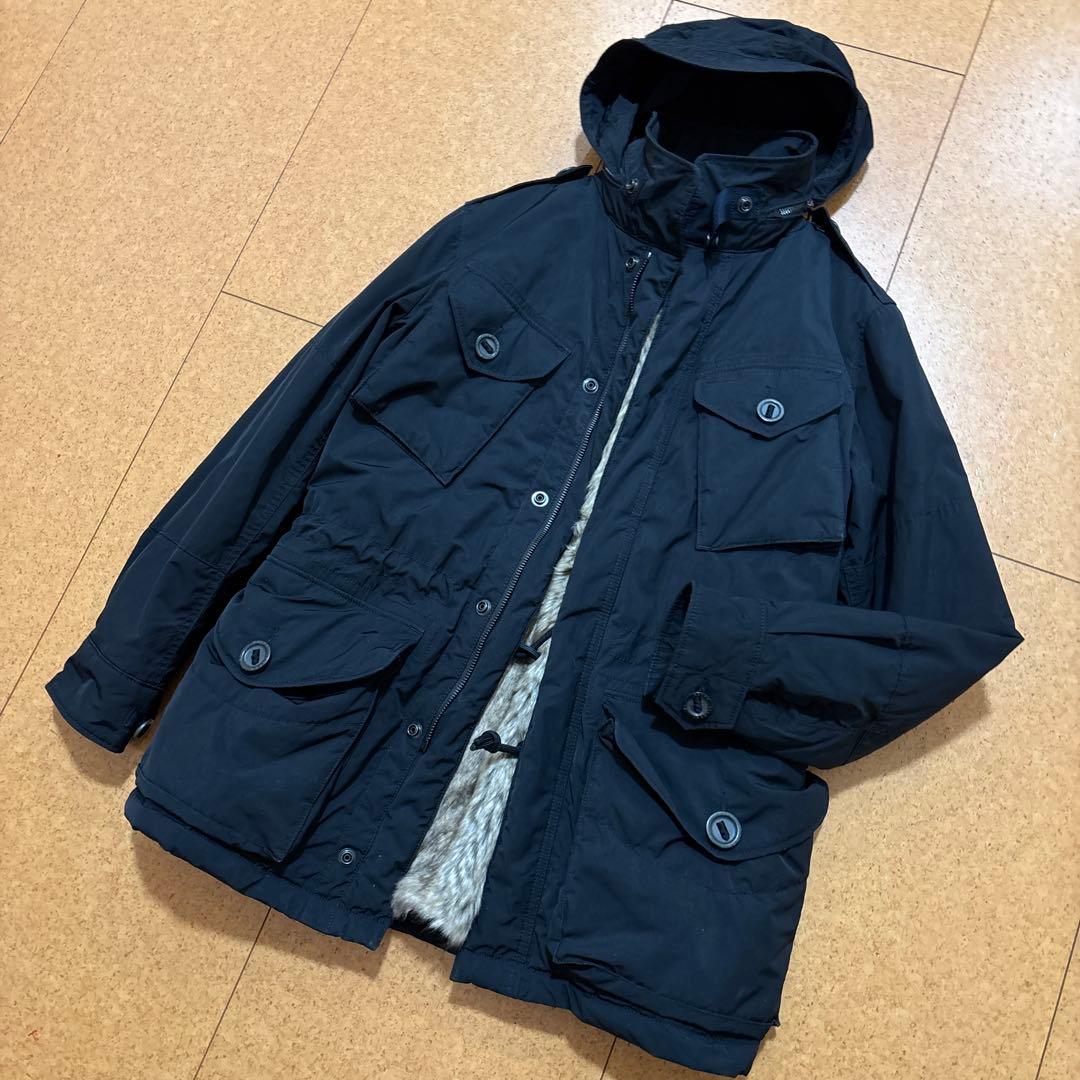 新品同様　ポロラルフローレン ミリタリー ジャケット ファーライナー付　黒　XS