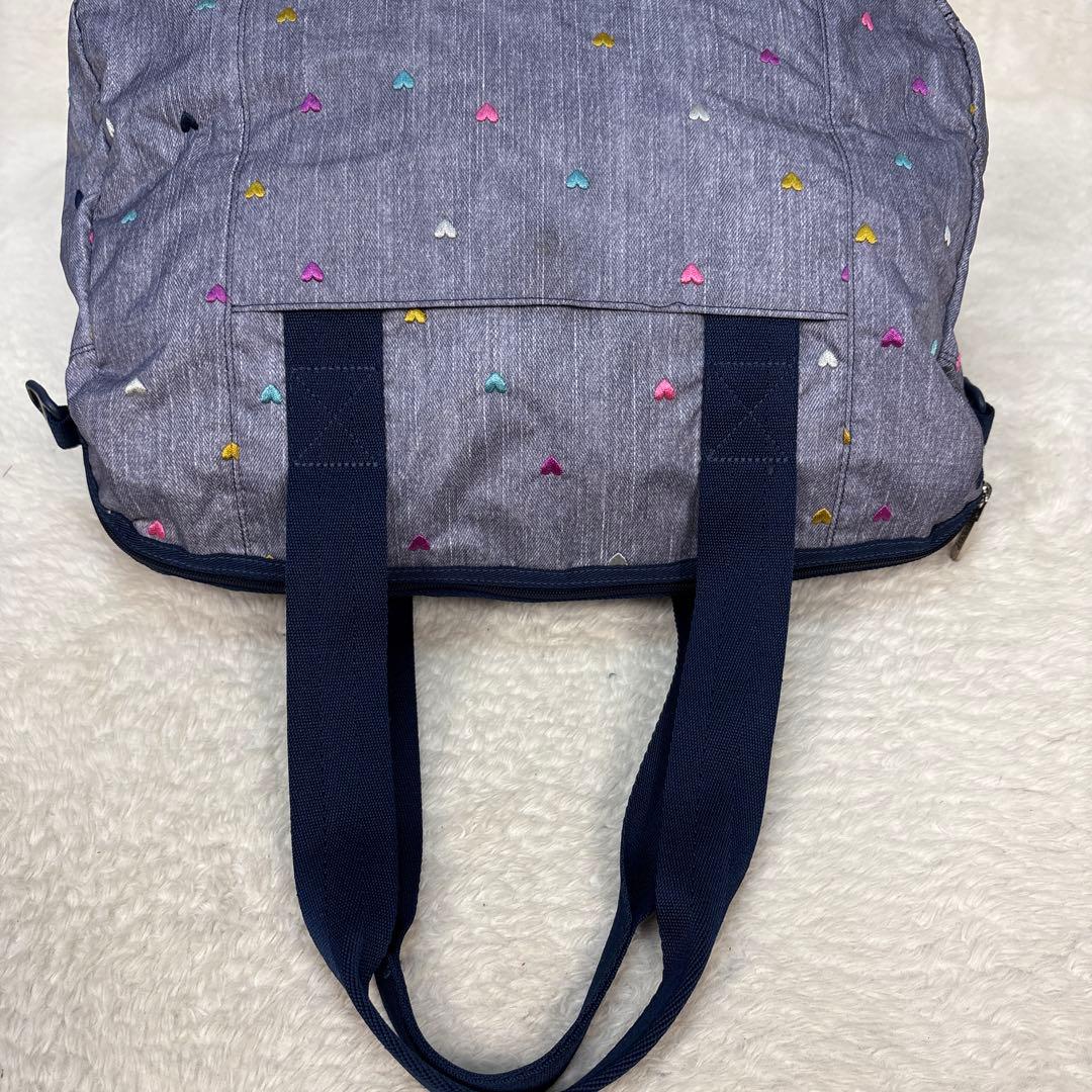 美品レスポートサック ショルダーバッグ　キャリーオン　デニム調　刺繍