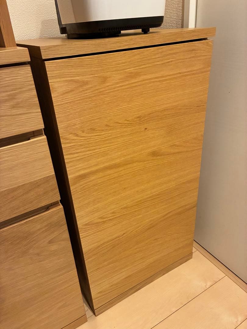 無印良品 収納棚　キッチン　オーク材