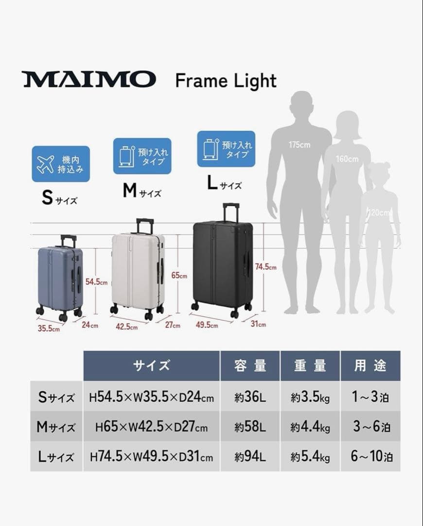 MAIMO キャリーケース　Sサイズ　機内持ち込み