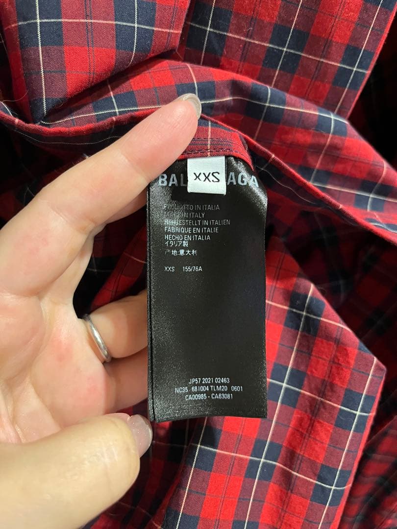 BALENCIAGA チェック柄 長袖シャツ　3B オーバーサイズ