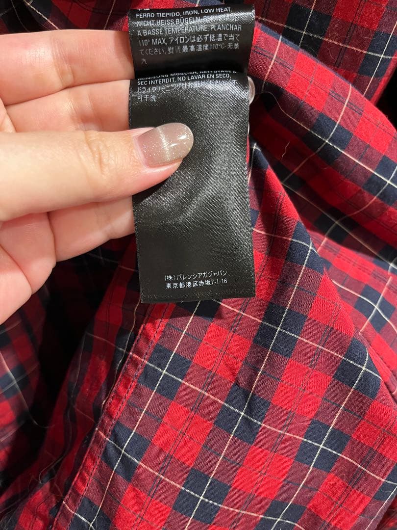 BALENCIAGA チェック柄 長袖シャツ　3B オーバーサイズ