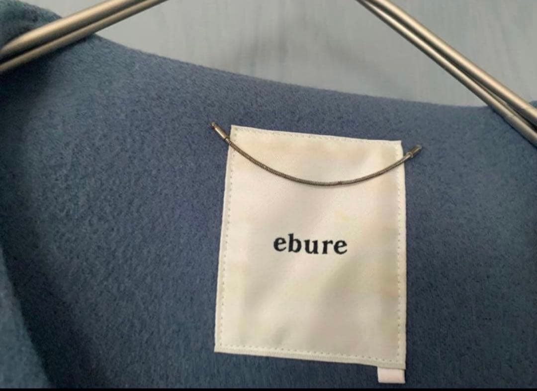 ebure ブルーボンディングロングコート スリット入り ロンハーマン 38