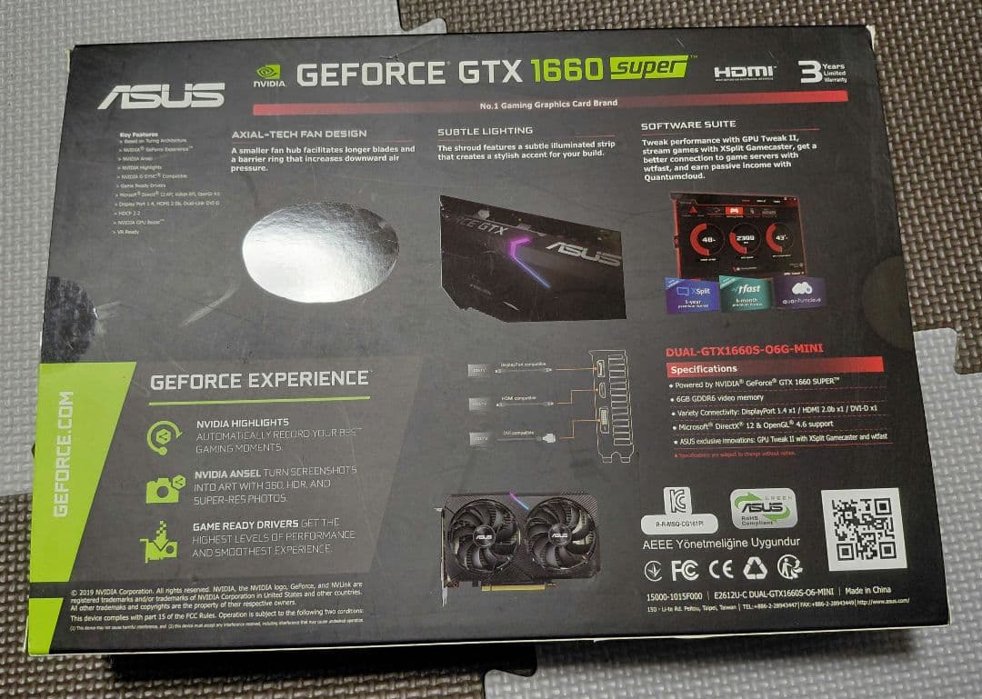 グラフィックボード・グラボ・ビデオカード ASUS GeForce GTX 1660 Super OC 6GB