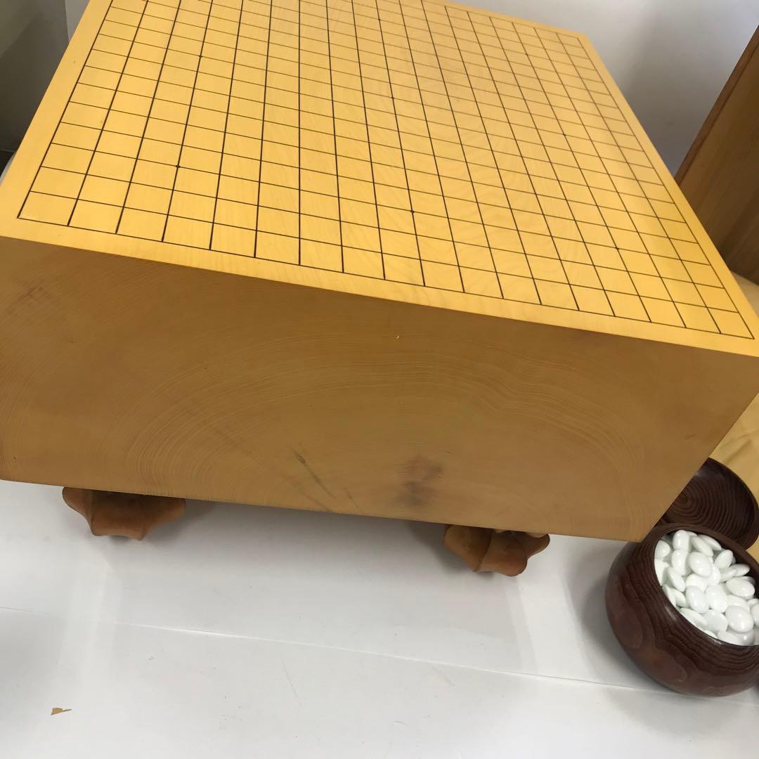 高級　木製　囲碁盤　碁石セット　レトロ　桐蓋つき碁盤　美品　新榧碁盤