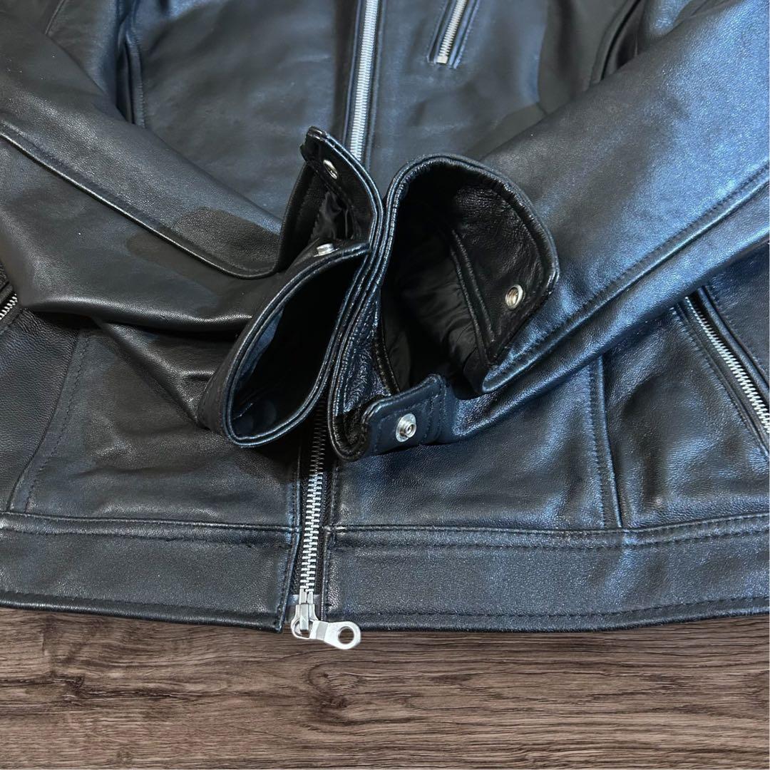 美品 ラトルトラップ 羊革 シングルライダースジャケット 黒 M メンズビギ y