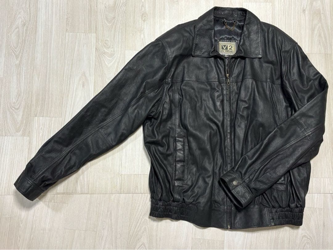 Versace レザージャケット ブラック ヴェルサーチ ヴィンテージ