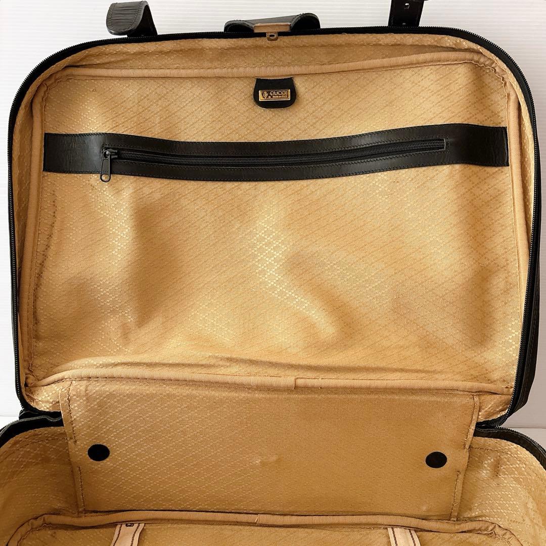 ✨美品✨グッチマイクロGG トランクケース　レザー　黒　旅行カバン　ボストン