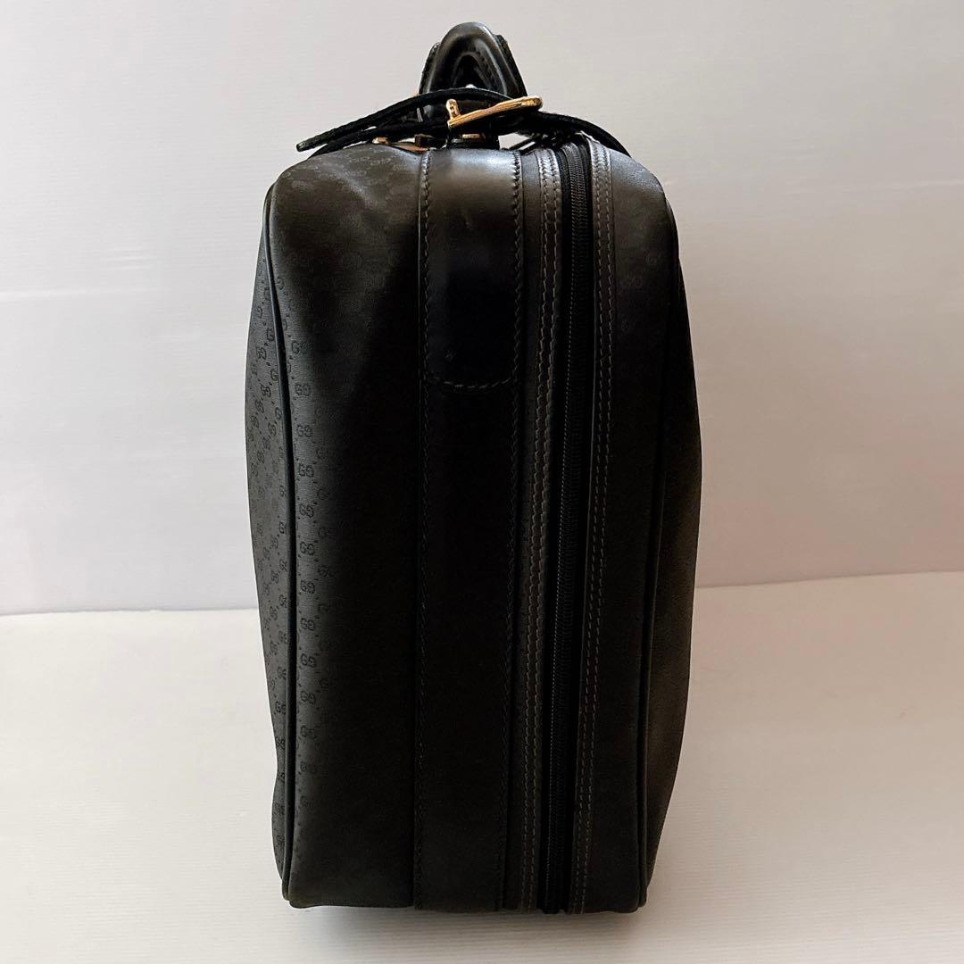 ✨美品✨グッチマイクロGG トランクケース　レザー　黒　旅行カバン　ボストン
