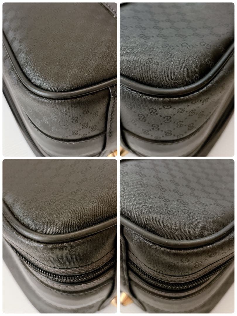 ✨美品✨グッチマイクロGG トランクケース　レザー　黒　旅行カバン　ボストン