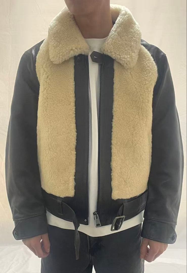 在庫処分 グリズリージャケット　熊ジャン　茶芯ホースハイド　レザージャケット L