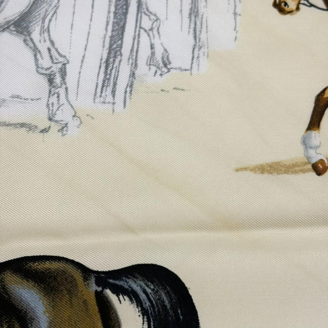 HERMES エルメス カレ90 国立種馬飼育場 スカーフ タグあり ブラック系