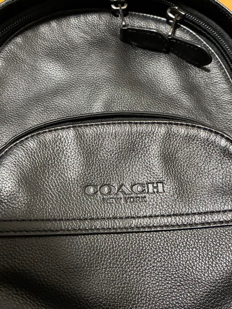 COACH コーチ ブラックレザー ボディバック スリングバック 本革