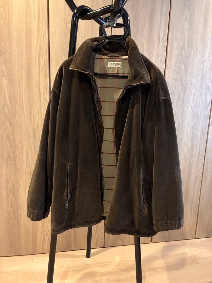 GIORGIO ARMANI アーカイブ コーデュロイ　ハーフコート　ブラウン