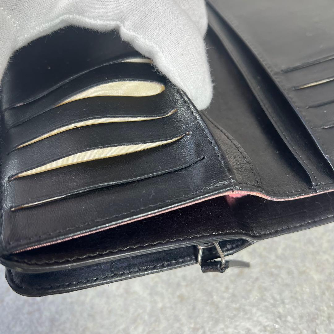 超美品CHANEL マトラッセココマークコンパクト二つ折り財布ブラック