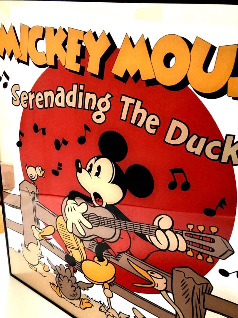 お値下げ9000円→ディズニー ミラー 鏡 ミッキー レトロ ファブリック