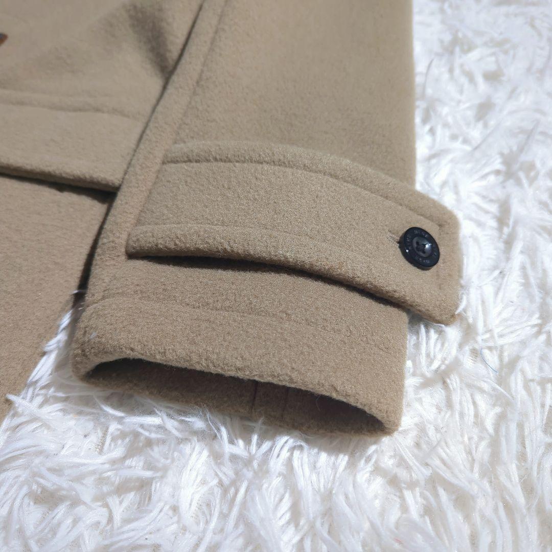 HYKE ダッフルコート ロゴ入りトグル ロングコート グレージュ
