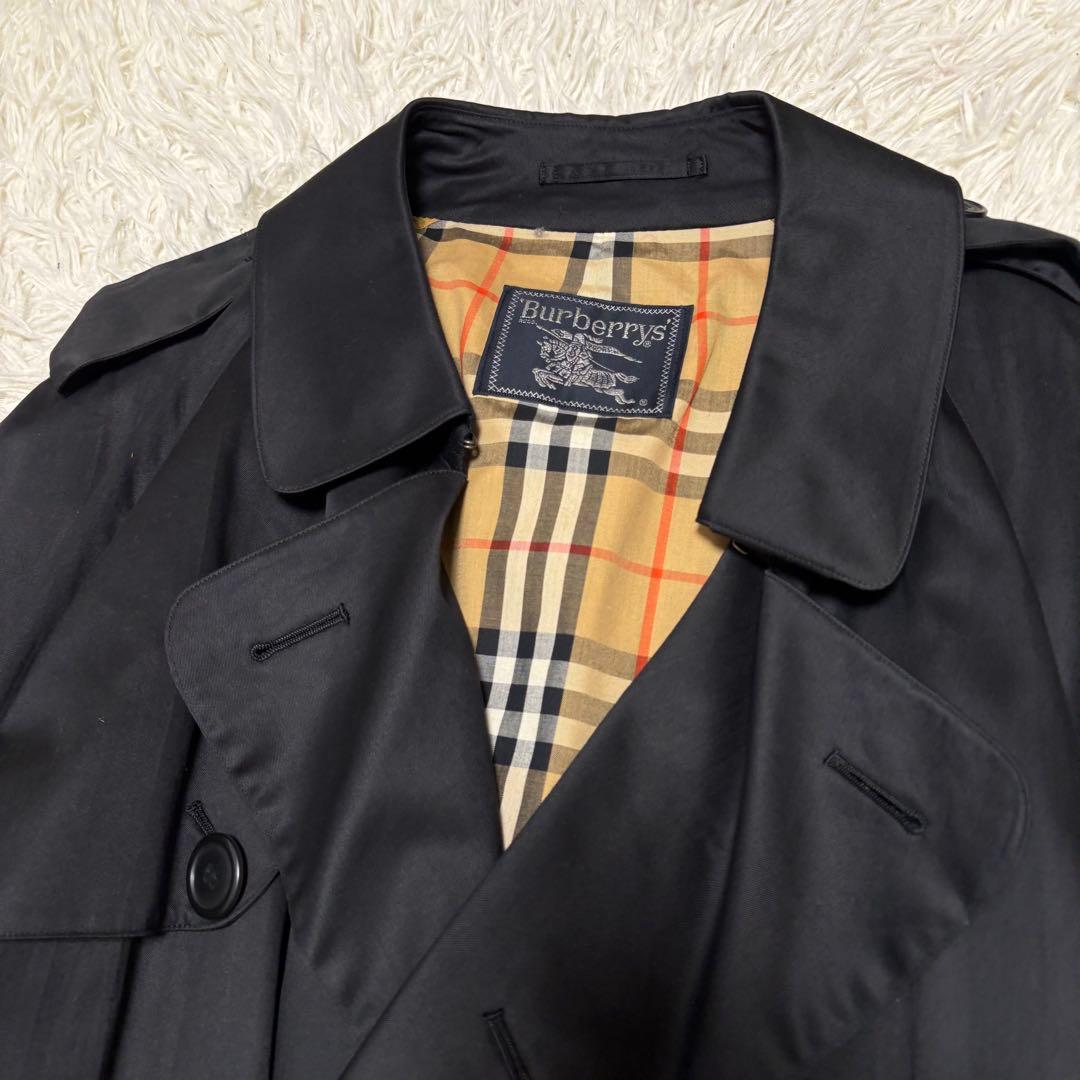 美品 Burberrys ブラック 黒 トレンチコート ロング マキシ丈