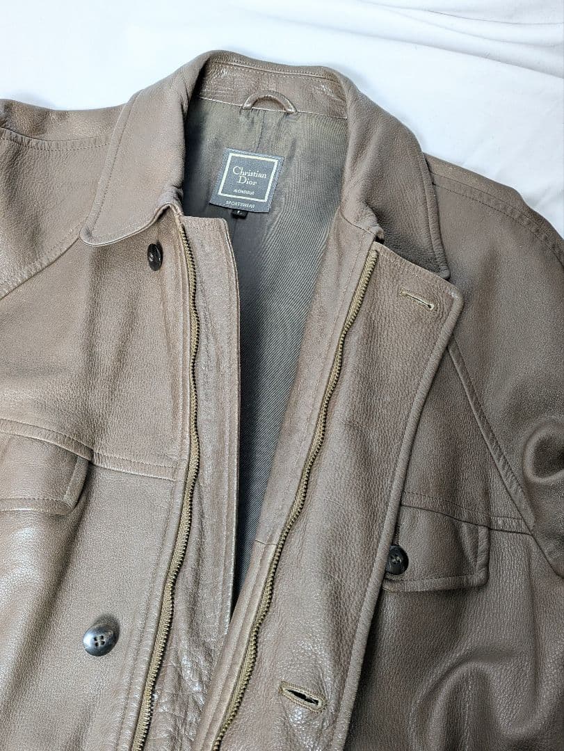 DEADSTOCK 1990s DIOR ビッグポケットレザージャケットコート