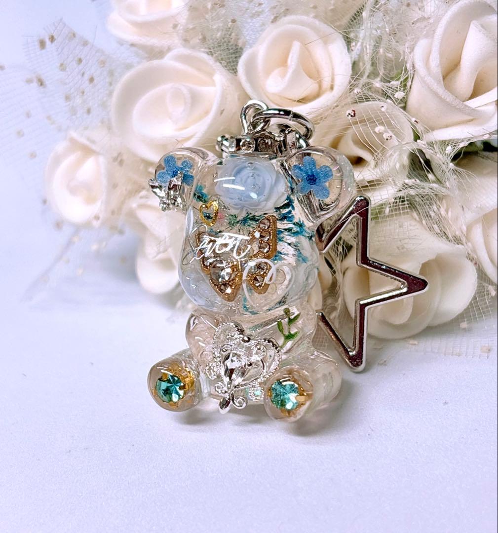 ayu♥ 透明クマ型キーホルダーNo.Ｄ-531