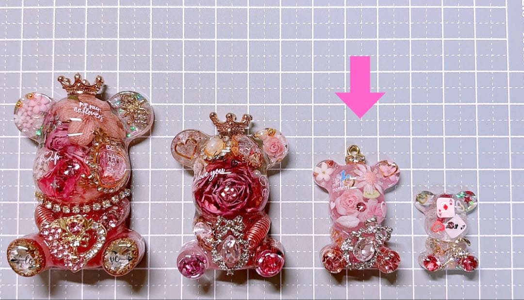 ayu♥ 透明クマ型キーホルダーNo.Ｄ-531