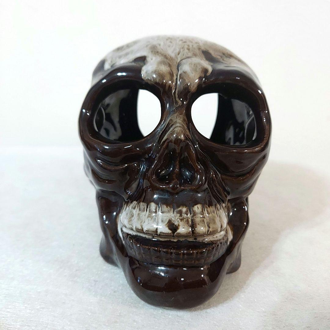 【希少品】髑髏 ドクロ 灰皿 マーブル スカル アッシュトレイ アメリカ　香炉