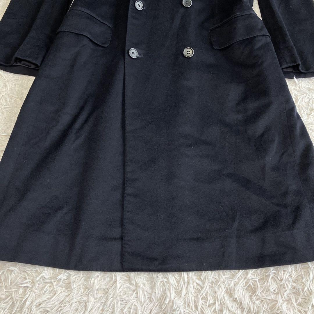 ◎美品 ロロピアーナ イタリア製カシミヤ100%ダブルチェスターコート L 黒1