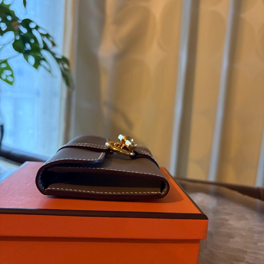 【新品貴重】HERMES Glenan コンパクトウォレット　エトープ　ゴールド