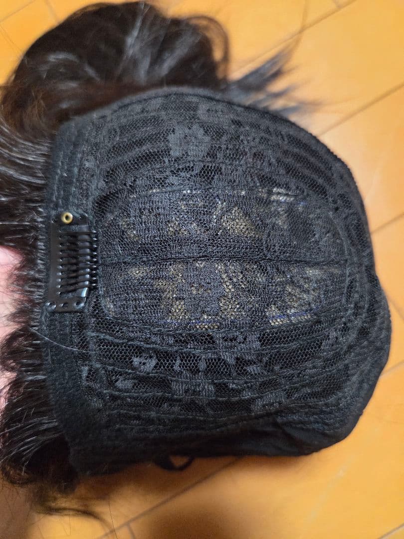 人毛ミックスロングストレートウィッグ 黒