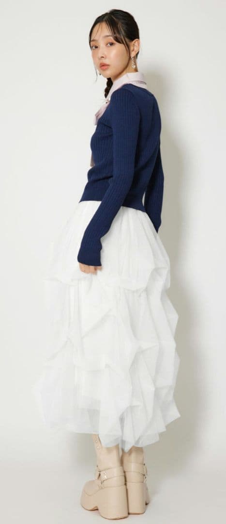 【新品】リエンダ　シャツドッキングロングスリーブニットトップス