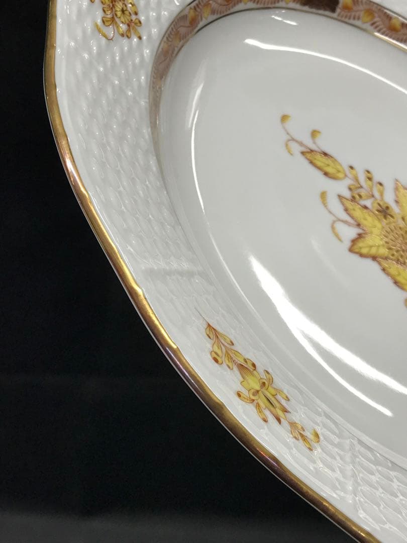 【レア】HEREND ヘレンド　アポニーイエロー　プレート　25cm 26cm