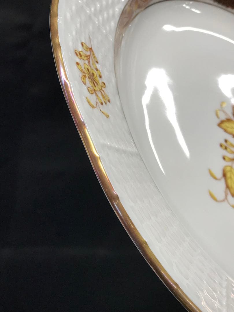 【レア】HEREND ヘレンド　アポニーイエロー　プレート　25cm 26cm