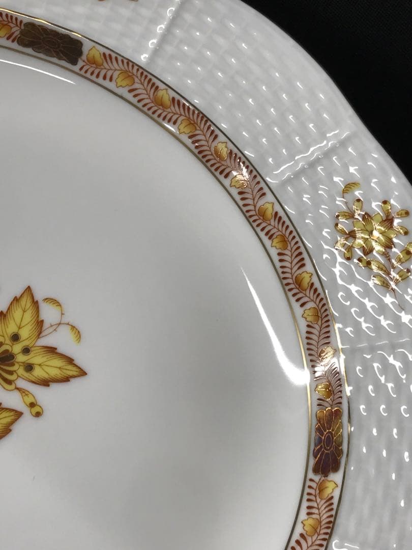 【レア】HEREND ヘレンド　アポニーイエロー　プレート　25cm 26cm