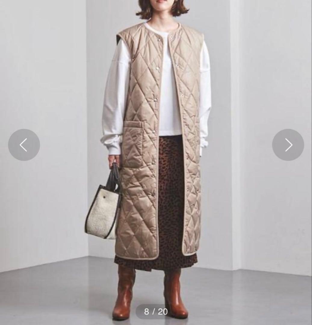 【未使用品】UNITED ARROWS キルティング ロングベスト　ベージュ