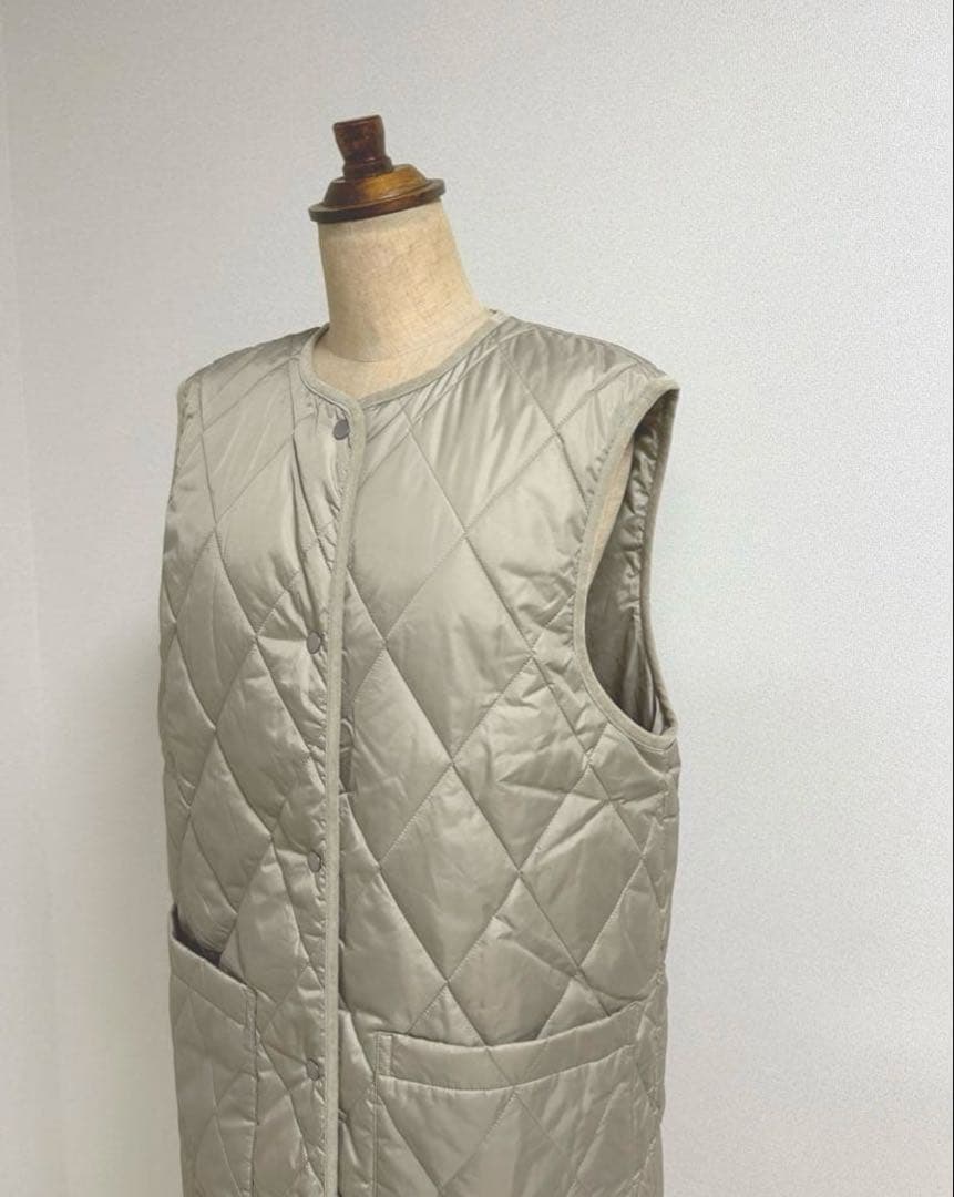 【未使用品】UNITED ARROWS キルティング ロングベスト　ベージュ
