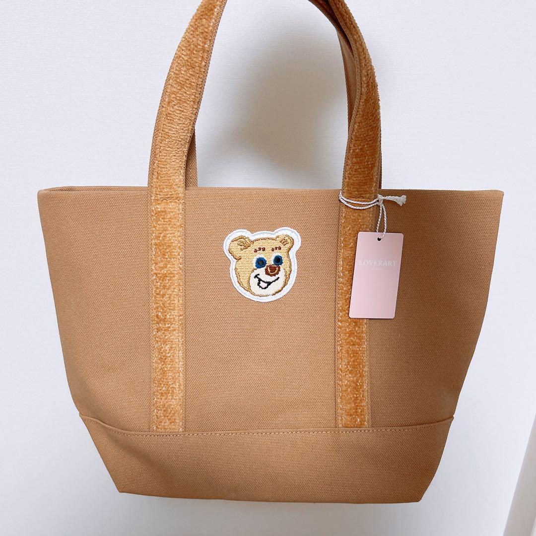 オールドテディワッペントートバッグ　フェイラー　ベージュ　L