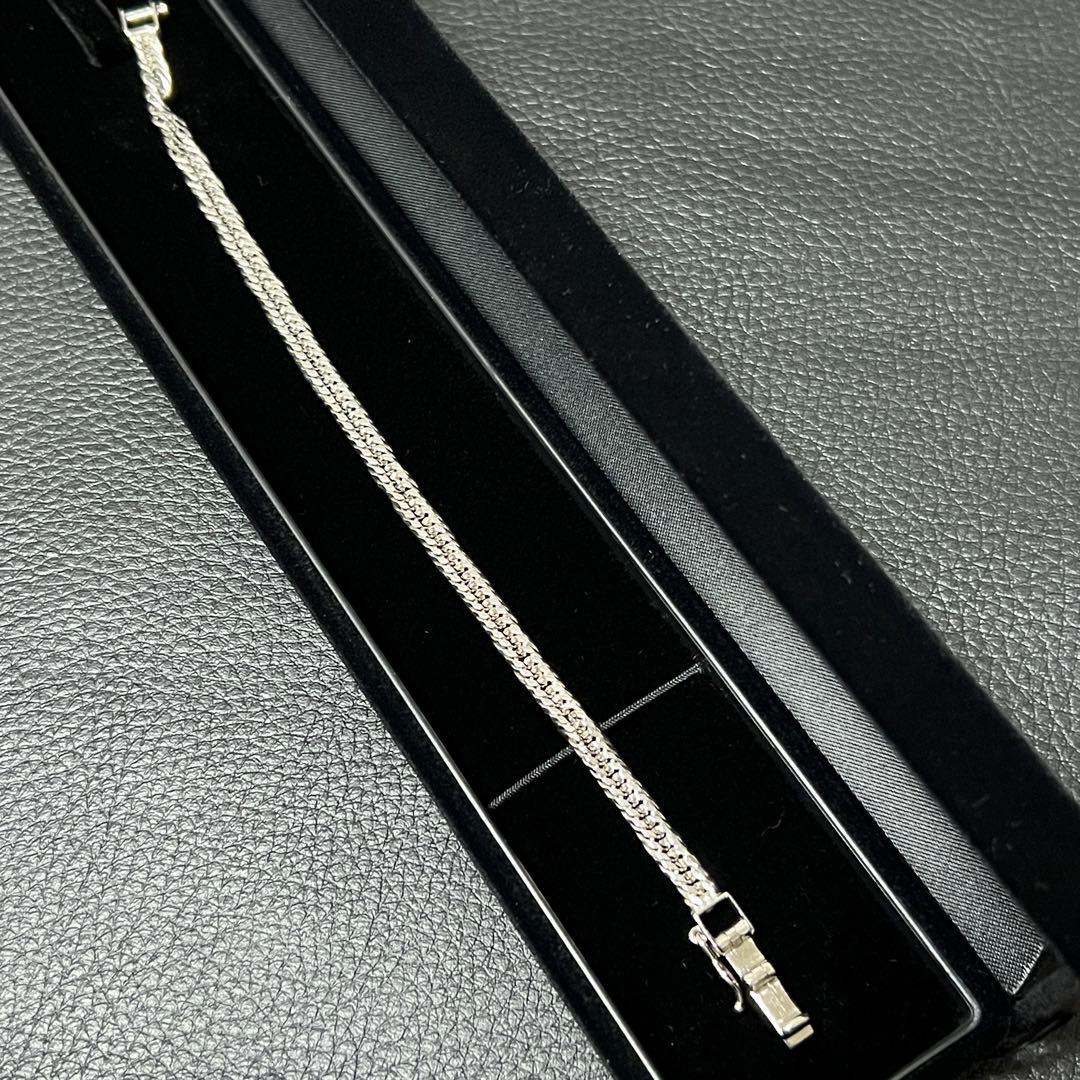 シルバー925喜平ブレスレット 12面トリプル 18cm