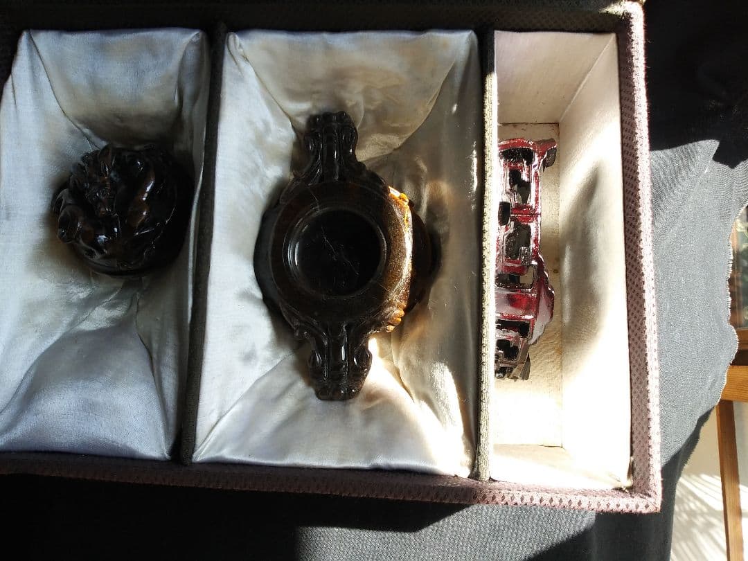 虎目石香炉　中国工芸品　置物　NO.840