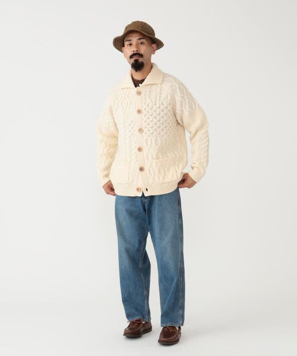 【極美品】BEAMS PLUS アラン パッチワーク カーディガン L