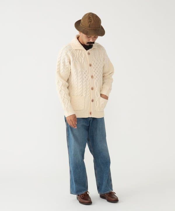 【極美品】BEAMS PLUS アラン パッチワーク カーディガン L